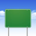 Blank green traffic road sign Royalty Free Stock Photo
