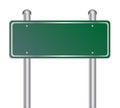 Blank green traffic road sign on white Royalty Free Stock Photo