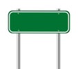 Blank green traffic sign Royalty Free Stock Photo