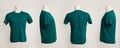 Blank green tshirt template  from four sides Royalty Free Stock Photo