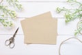 Blank greeting card with brown envelop Royalty Free Stock Photo