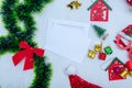 A Blank Greeting Card With Christmas Season Themed Decorations Royalty Free Stock Photo