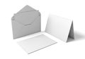 Blank greeting card and envelope set on a white background Royalty Free Stock Photo