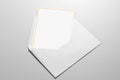 Blank greeting with golden frame in envelope Royalty Free Stock Photo