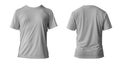 Blank grey clean t-shirt mockup, isolated, front view. Empty tshirt model mock up. Clear fabric cloth for football or style outfit Royalty Free Stock Photo