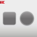 Blank grey web buttons for website or app. Vector eps10. Royalty Free Stock Photo