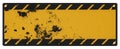 Blank grungy black and yellow caution sign isolated Royalty Free Stock Photo