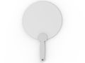 Blank Hand Held Plastic Fan for branding. 3d render illustration.