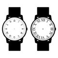 Blank hand watch face vector on white background