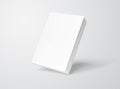 Blank hardcover book mockup floating on white 3D rendering