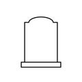 Blank headstone outline icon. Royalty Free Stock Photo
