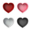 Blank heart box collection isolated on white background Royalty Free Stock Photo