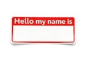 Blank hello my name is sticker ready for customization Royalty Free Stock Photo