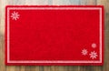 Blank Holiday Red Welcome Mat With Snow Flakes On Wood Floor Background Royalty Free Stock Photo