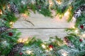 Blank holiday sign with snowy garland border Royalty Free Stock Photo