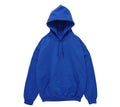 Blank hoodie sweatshirt color blue front view Royalty Free Stock Photo