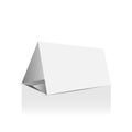 Blank horizontal table tent paper triangle card mockup design