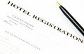 Blank hotel registration form Royalty Free Stock Photo