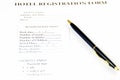 Blank hotel registration form Royalty Free Stock Photo