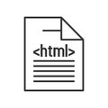 HTML Document Outline Flat Icon on White