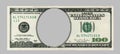 Blank hundred dollar bank note with CLIPPING PATCH Royalty Free Stock Photo