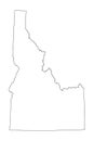 Blank Idaho vector map silhouette illustration isolated on white background.