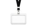 Blank identification badge with lanyard isolated on white background Royalty Free Stock Photo