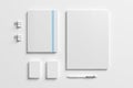 Blank identity stationery set isolated on white. Mockup concept for graphic designers presentations and portfolios. 3d render