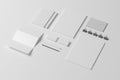 Blank identity stationery set isolated on white. Mockup concept for graphic designers presentations and portfolios. 3d render Royalty Free Stock Photo