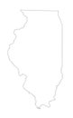 Blank Illinois vector map silhouette illustration isolated on white background.