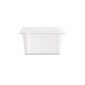 A blank image of a butter tub lid isolated on a white background