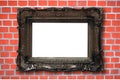 Blank image frame and wall Royalty Free Stock Photo