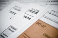 Blank income tax forms. Polish forms PIT CIT and VAT Royalty Free Stock Photo