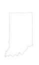 Blank Indiana vector map silhouette illustration isolated on white background.