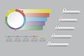 Blank infographic of white circle with color labels Royalty Free Stock Photo