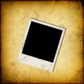 Blank instant photo frame on old paper Royalty Free Stock Photo