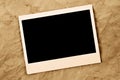 Blank instant photo frame on an old paper Royalty Free Stock Photo