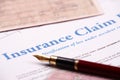 Blank insurance claim form