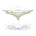 Blank Inversed Lounge Restaurant Umbrella Parasol