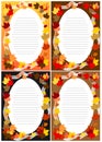 4 Blank Invitations Cards Autumn Fall