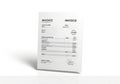 A blank invoice document with the word invoice printed on it isolated on white background Royalty Free Stock Photo