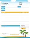 Tropical Theme Blank Invoice Royalty Free Stock Photo