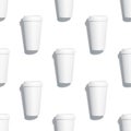 Blank isolated coffee cup mockups seamless pattern