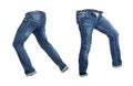 Blank jeans pants leftside and rightside Royalty Free Stock Photo