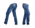 Blank jeans pants leftside and rightside Royalty Free Stock Photo