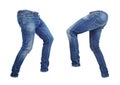 Blank jeans pants leftside and rightside Royalty Free Stock Photo