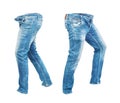 Blank jeans pants leftside and rightside Royalty Free Stock Photo