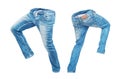 Blank jeans pants leftside and rightside Royalty Free Stock Photo