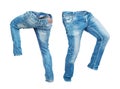 Blank jeans pants leftside and rightside Royalty Free Stock Photo