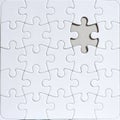 Blank jigsaw puzzle with missing puzzle piece